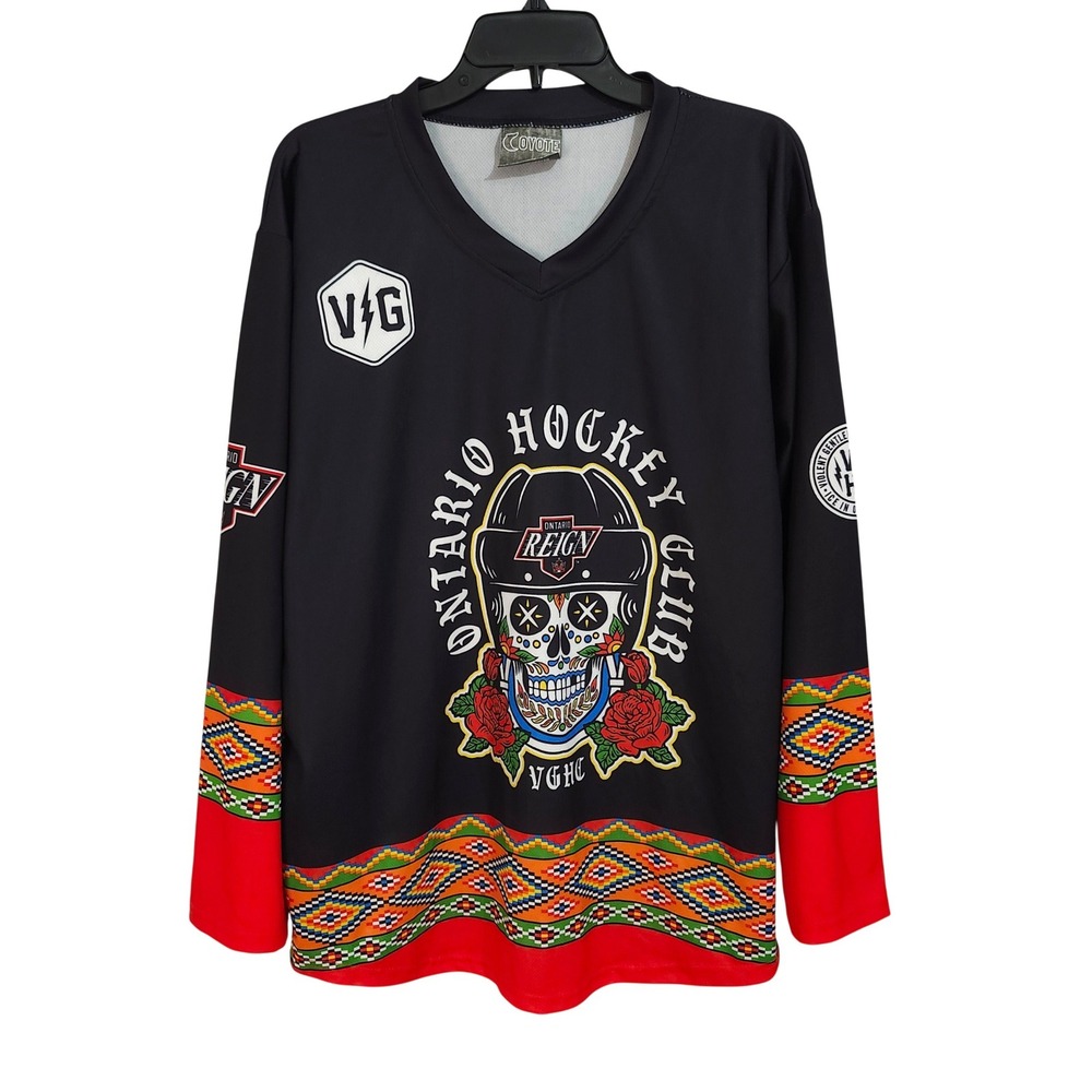 Violent Gentlemen Ontario Reign SGA Hockey Jersey Mens Large Sugar Skull VGHC